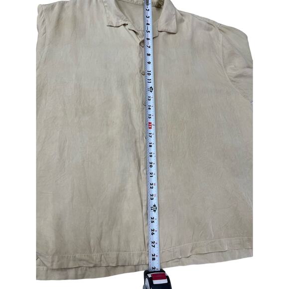 Tommy Bahama Mens RumFellas Silk Button Up Embroidered Tan Sz XL Maduro - Picture 10 of 10